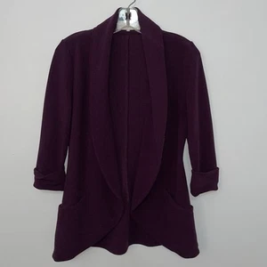 French Mauve Womens Blazer Small Open Front Purple Business Casual Career - Picture 1 of 7