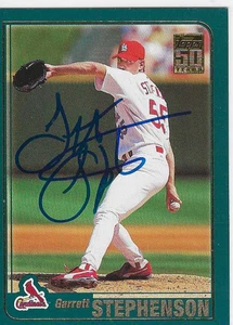 Tarjeta autografiada personalmente de Garrett Stephenson de los Cardenales de San Luis - Imagen 1 de 1