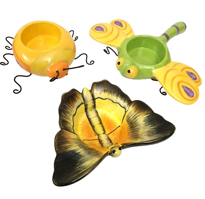 Yankee Candle Debbie Mumm Candle Holders Dragonfly Ladybug and Butterfly - Image 1 of 4