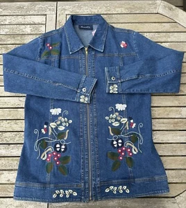 Jeansjacke, 42,Damen, Designermarke: Denim & Co, aufwändig bestickt, top Zustand - Bild 1 von 7