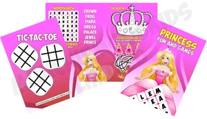 Pack of 12 - Princess Fun and Games Activity Sheets - Party Bag Books Fillers - Picture 1 of 1