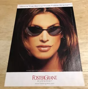 2000 CINDY CRAWFORD für FOSTER GRANTS - Vintage Magazinanzeige - Bild 1 von 1