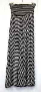 Maxi Falda Tejida Jersey Rayón Gris Rayas Lani California Nueva con Etiquetas - Hecha en EE. UU. - S - Imagen 1 de 2