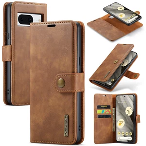 Estuche tipo billetera desmontable 2 en 1 de cuero de vaca DG.MING para Google Pixel 8 - Imagen 1 de 35