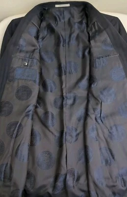 Gianni Versace Mens Dark Navy & Black Stripes Medusa Head Liner Suit Jacket 42R - Image 1 of 4