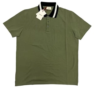 Bally Green Cotton Polo Shirt with Black Collar Size XXXL, EU 58 - Picture 1 of 3