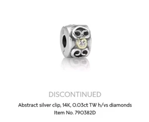 ʕ·ᴥ·ʔ PANDORA Sterling & 14K Gold CLIP 790382D - Picture 1 of 4