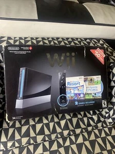 NINTENDO WII BLACK SYSTEM CONSOLE ORIGINAL BOX Only, No Inserts - Picture 1 of 21