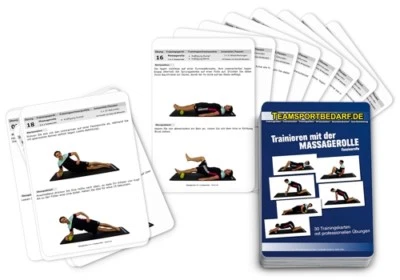 TEAMSPORTBEDARF.DE Trainingskarten - Massagerolle Faszienrolle Fitnessrolle (30 Workouts)