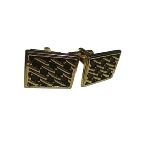 Vtg Estate Mens Goldtone Mid Century Cufflinks Set - Picture 1 of 6