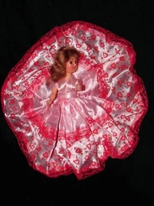 Vintage Fair Ground Doll With Red Dress with lace Open Shut Eyes doll - Picture 1 of 1