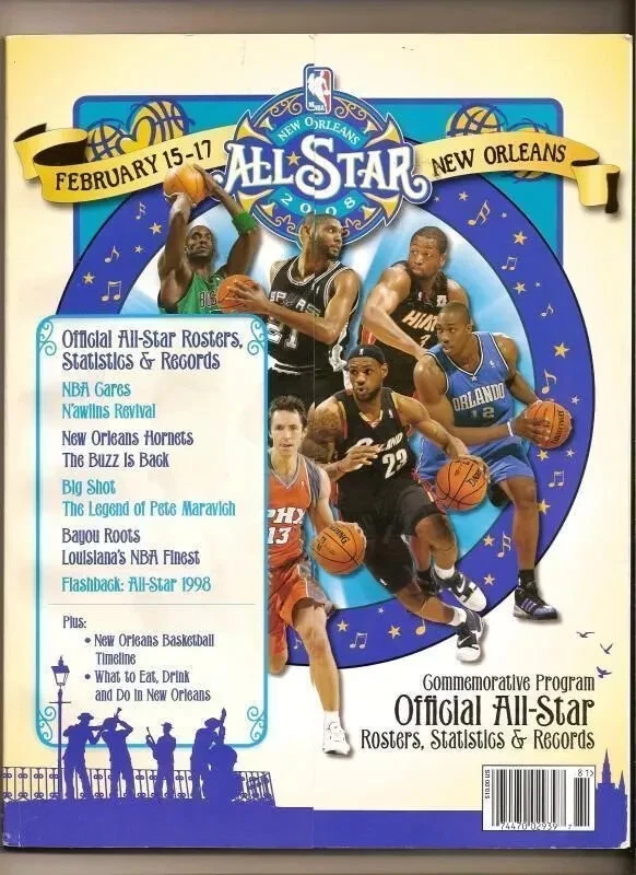 Programa de Juegos de Estrellas de la NBA New Orleans LeBron James 2008 Jugador Más Valioso, Kobe - ¡Envío gratuito! Foto 1 de 1