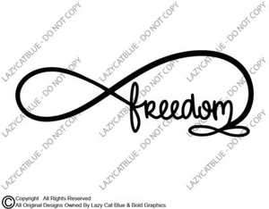 Infinity Freedom Decal Sticker Life Love Free Symbol Never Ending Peace Family - Picture 1 of 20