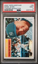 2005 Topps Heritage Chrome-Refractor #46 Derek Jeter #246/556 PSA 9 Mint