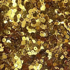 4mm Flat Sequins Dark Yellow Gold Shiny Metallic Medium Hole - Picture 1 of 1