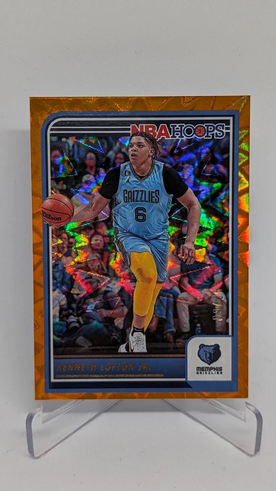 2023-24 NBA Hoops Kenneth Lofton Jr Orange Explosion Holo #/25 #75 - Image 1 of 2