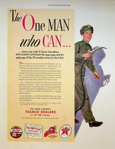 1953 Texaco Dealers Gas Jockey Station Attendant 1950s Print Ad Fire & Sky-Chief - Bild 1 von 1
