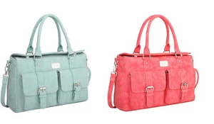 Hi Di Hi Grande Shopper Borsa A Spalla Blu Rossa HBTW-85 Base - Foto 1 di 5