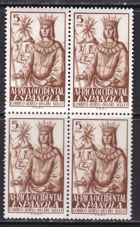 1949 - España - Africa Occidental - Edifil 2 - Bloque 4 - Dia del Sello - MNH - Imagen 1 de 1