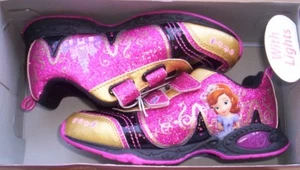 Disney SOFIA the First Shoes Girl's size 12 NEW SPARKLY Pink and Gold Sneakers - Picture 1 of 3