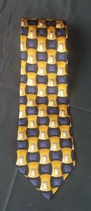 J.Z. RICHARDS Krawatte Gold Blau Schwarz Weiß Handarbeit Nordstrom Seide USA Krawatte - Bild 1 von 3