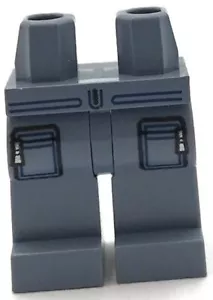 Lego New Sand Blue Minifig Pants Legs w/ Dark Blue Belt Pockets Silver Zipper - Picture 1 of 1