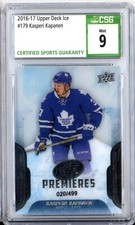 2016-17 Upper Deck Ice #179 Kasperi Kapanen RC /499 - CSG 9 Mint