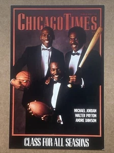 SP Michael Jordan 1988 Chicago Times Promo Sticker Fasson Crack N Peel MEGA RARE - Picture 1 of 5
