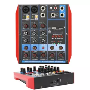 Mini 4 Channel PC Laptop Live Sound Card DJ Karaoke Mixer Mixing Console USB - Picture 1 of 9