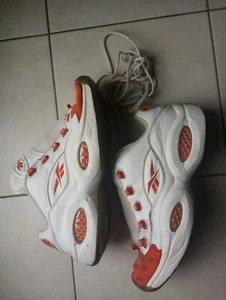 ‘99 Original Reebok Question Low ORANGE Suede Size 11 White Iverson Answer Retro - Picture 1 of 6