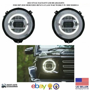G63 LED Headlights G550 G55 G500 2007-2018 HID G-Wagon 2019+ Style 2020 Look - Picture 1 of 12