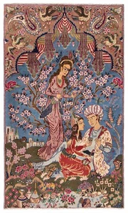 Kashmar Handgeknüpfter Perserteppich 202x118 cm-Fine,Orient,Carpet,rug,Blau - Picture 1 of 10