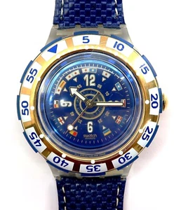 NEW Swatch Scuba 200 Watch SAILOR SDK124 with Case & Papers 1995 NEW BATTERY - Picture 1 of 11
