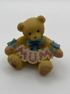 Vintage 1998 Cherished Teddies 476773 Mini Bear Holding Mum Sign Mother's Day - Picture 1 of 5