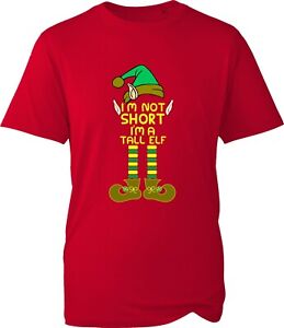 I'm Not Short I'm Tall Elf Christmas T-Shirt Funny Joke Xmas Festive Wear Gifts