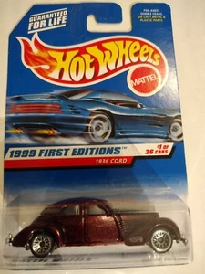 1999 Hot Wheels #649 First Editions 1/26 1936 KORD rot mit Chrom Spitzenspeichen - Bild 1 von 10