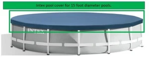 Intex 28032E 15 Foot Round Above Ground Swimming Pool Cover, (Pool Cover Only) - Picture 1 of 2
