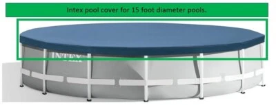 Intex 28032E 15 Foot Round Above Ground Swimming Pool Cover, (Pool Cover Only) - Image 1 of 2