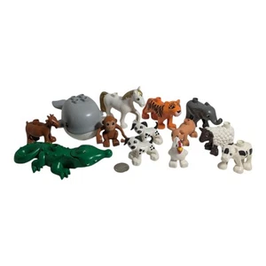 Lot of 12 Lego Duplo Animals Croc Tiger Whale Horse Pig Dog Goat Monkey Chicken - Picture 1 of 3