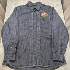 511 Tactical Shirt Mens L Blue Denim Chambray Long Sleeve Snap Conceal Pockets - Picture 1 of 18