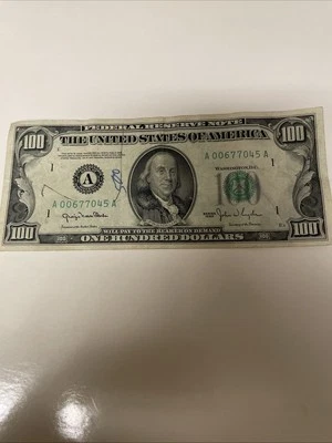 1950 $100 Hundred Dollar Bill Rare Federal Reserve Note Vintage 75 years old - Image 1 of 4