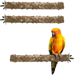 3 Pz Posatoio per Pappagalli in Legno, Posatoi per Uccelli, Trespolo per Pappaga - Foto 1 di 6