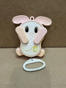VTG 1980 Tony Pink Peek-a-boo Bunny Crib Music Box w/ Pull Sting-Works - Picture 1 of 2
