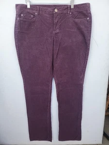 J Crew Vintage Matchstick Skinny Leg Corduroy Women's 33R Purple City Fit - Picture 1 of 7