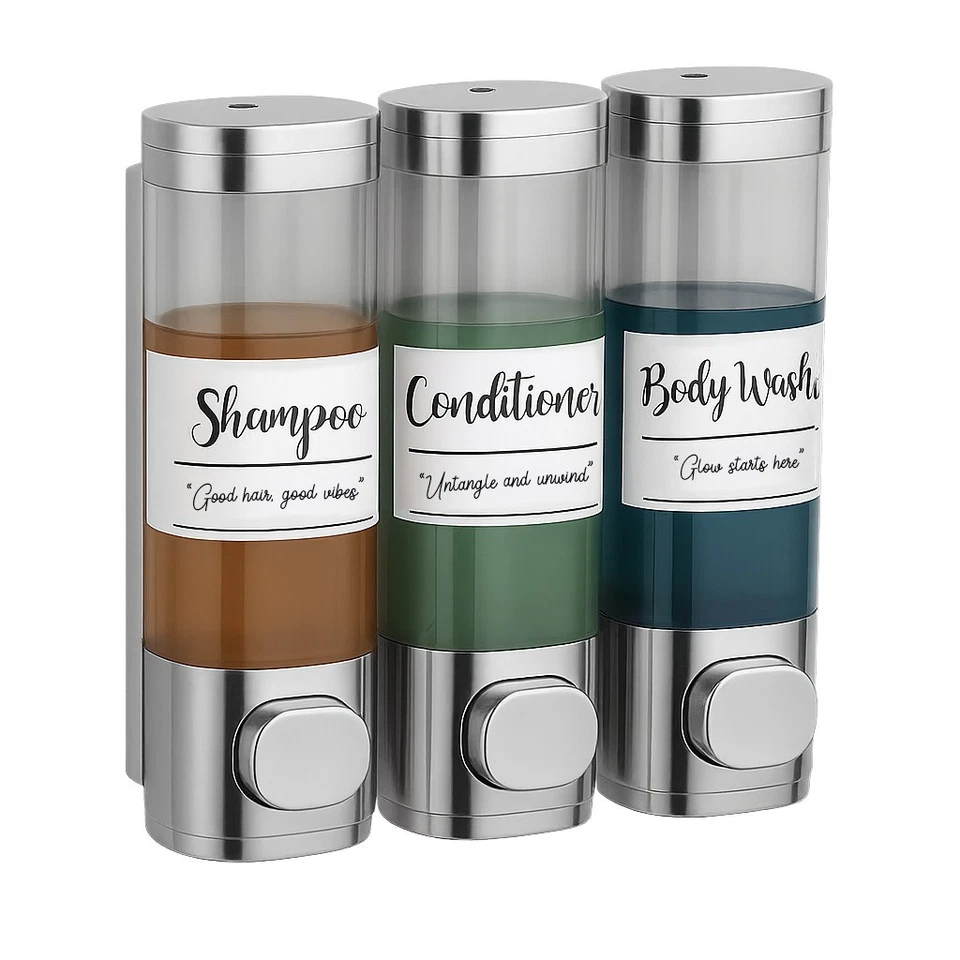 Dispensador de ducha de 3 cámaras uMadeUs - Sin taladro - Montaje en pared - Fácil instalación Foto 1 de 4