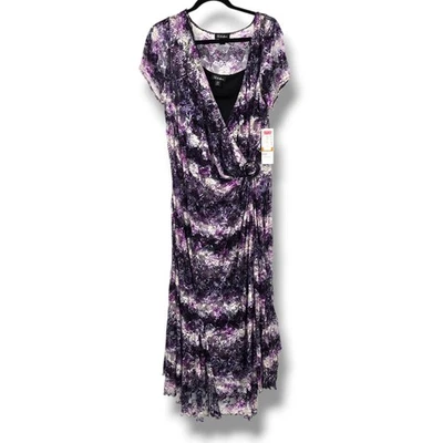 S.L. Maxi vestido de encaje con estampado de serpiente púrpura de moda para mujer 16W Foto 1 de 4