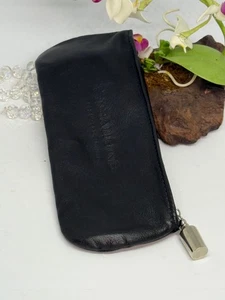 Penhaligons Genuine Leather Black Cosmetic Makeup Brush Pencil Pouch Case Bag - Picture 1 of 5