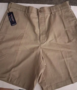 Pantaloncini chino uomo Roundtree & Yorke 36 x 8" kaki facili da cura nuovi con etichette - Foto 1 di 5