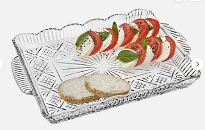 Godinger Dublin Crystal Rectangular Serving Tray, Clear - Image 1 of 2