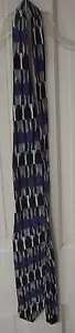 Torriani 100% Italian Silk Extra Long Bold Geometric Patterned Tie - Picture 1 of 2